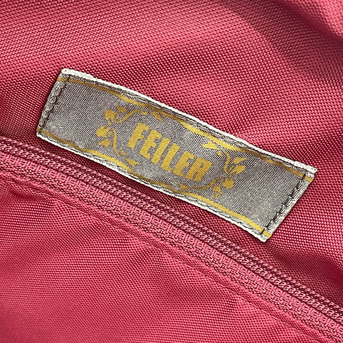 FEILER Mini Boston Bag Like New Moonlight Flower/Chenille Weave Gray Ladies 5