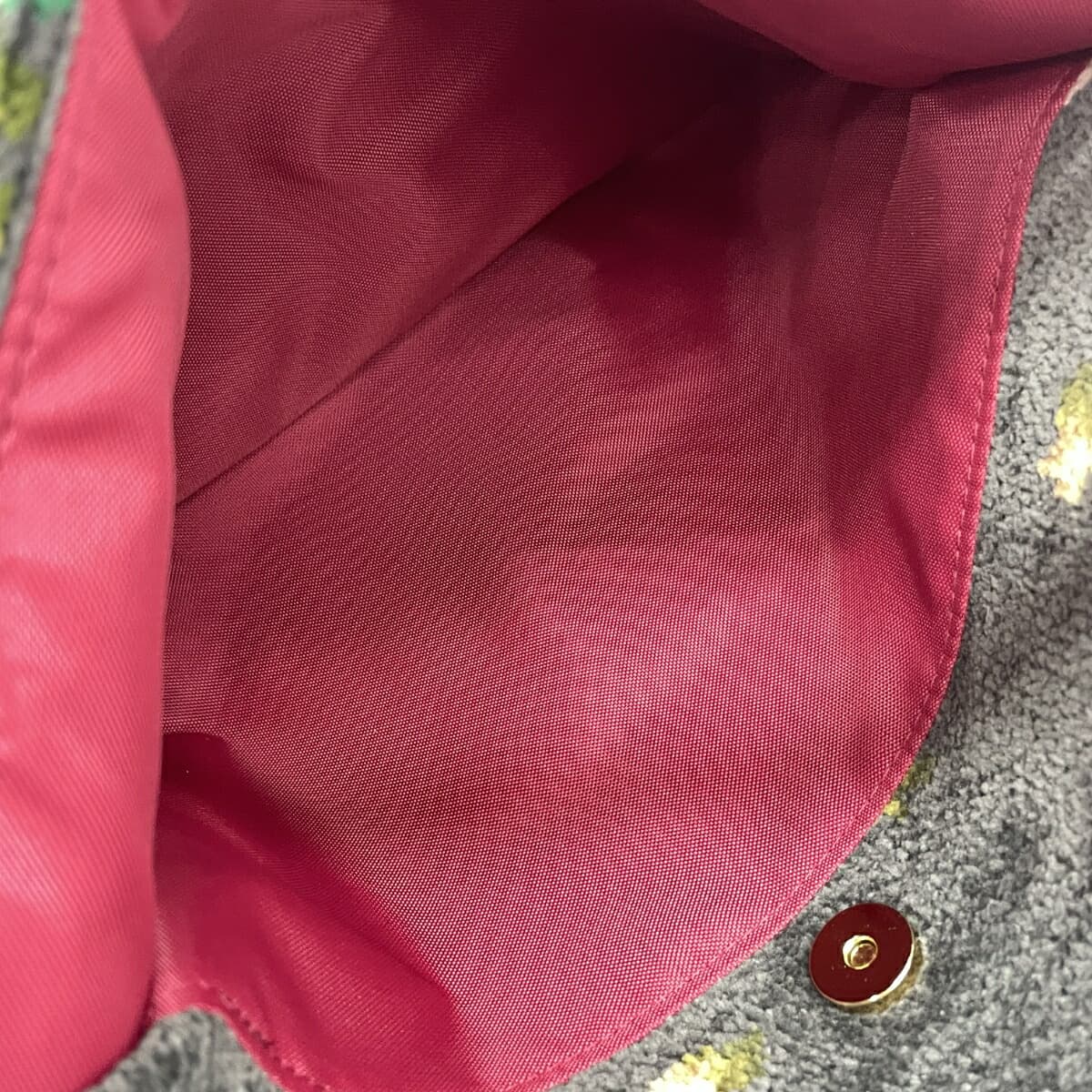 FEILER Mini Boston Bag Like New Moonlight Flower/Chenille Weave Gray Ladies 8