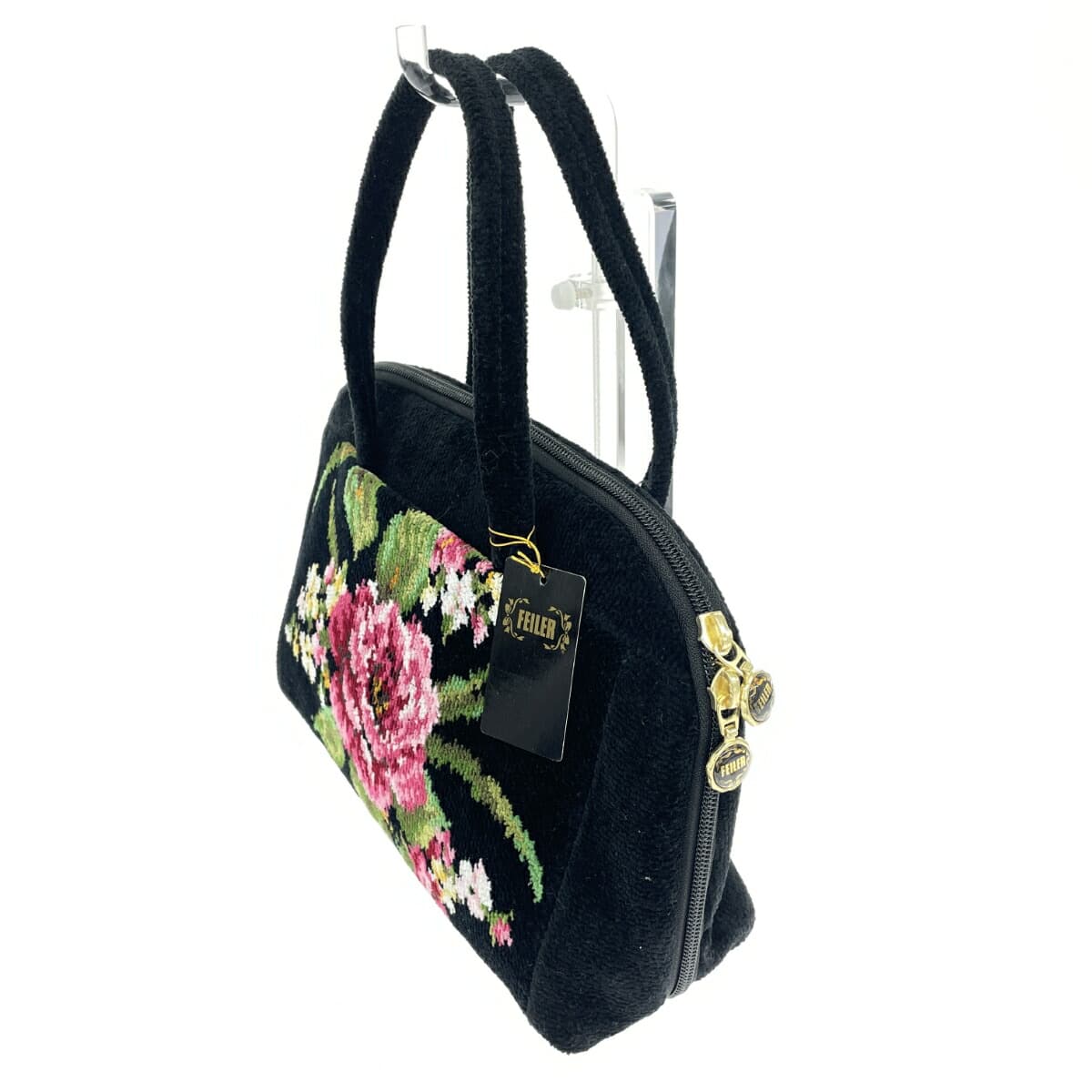 FEILER Handbag, unused item, Elisabeth/Chenille weave, black, ladies 3