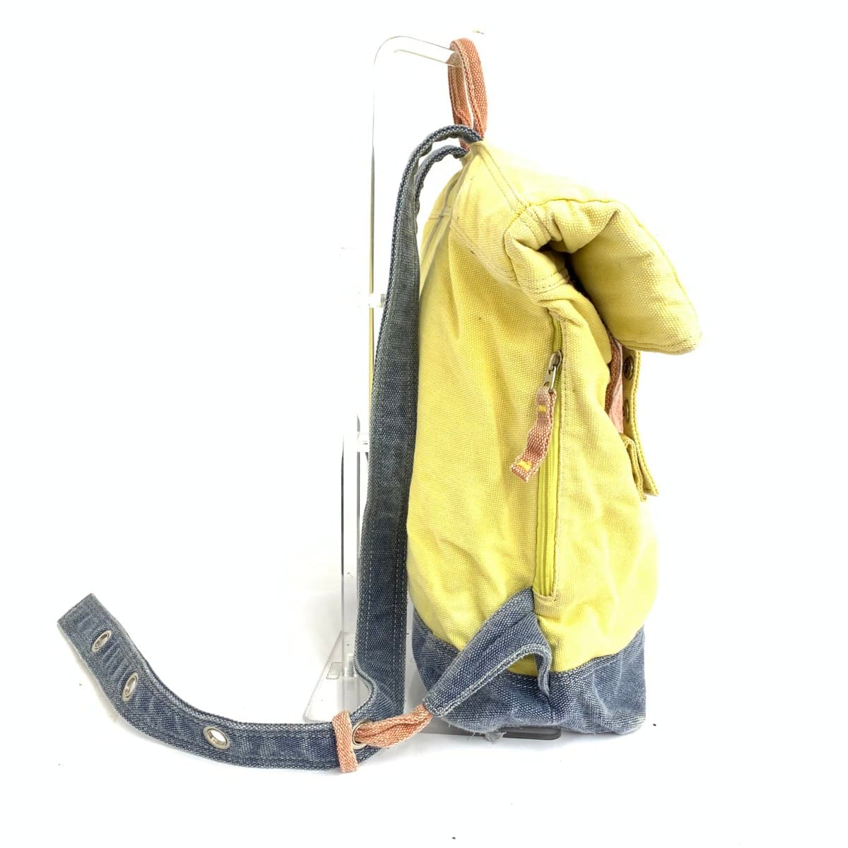 BMS Backpack Damage Processed Canvas Yellow Unisex 2