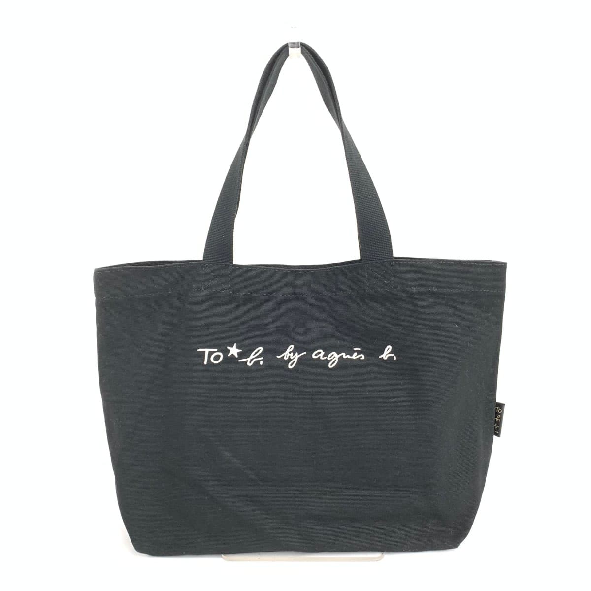 To be by agains b. To Be by Anies B. Tote Bag Good Condition Logo Embroidery Canvas Black Ladies
