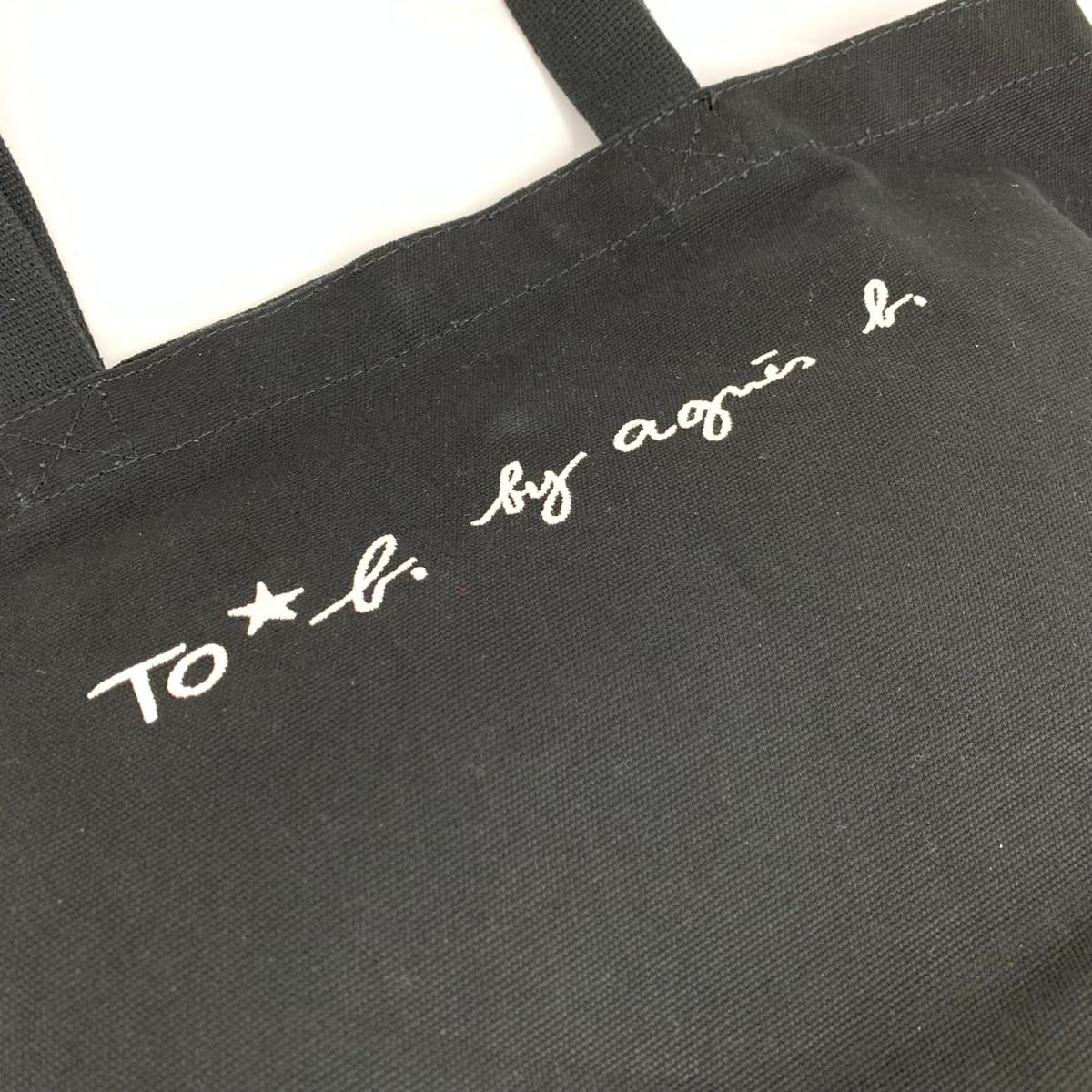 To be by agains b. To Be by Anies B. Tote Bag Good Condition Logo Embroidery Canvas Black Ladies 6