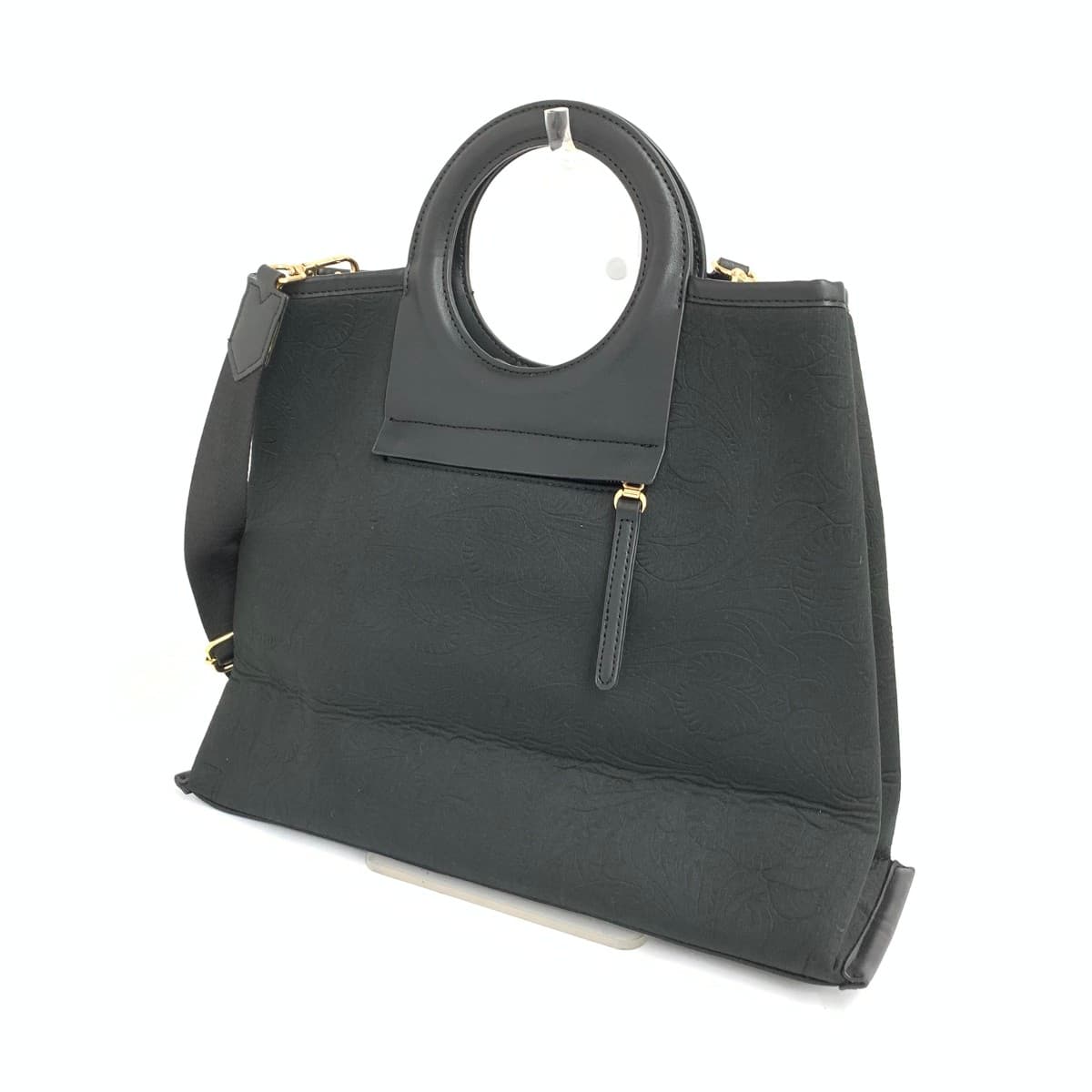 TRIDEEP 2WAY Handbag Good Condition Jacquard Black Ladies 3