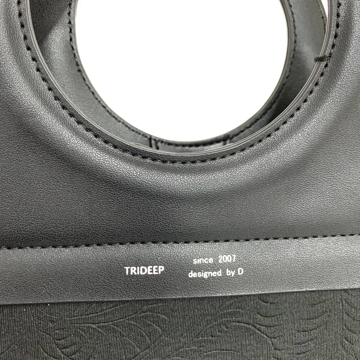 TRIDEEP 2WAY Handbag Good Condition Jacquard Black Ladies 6