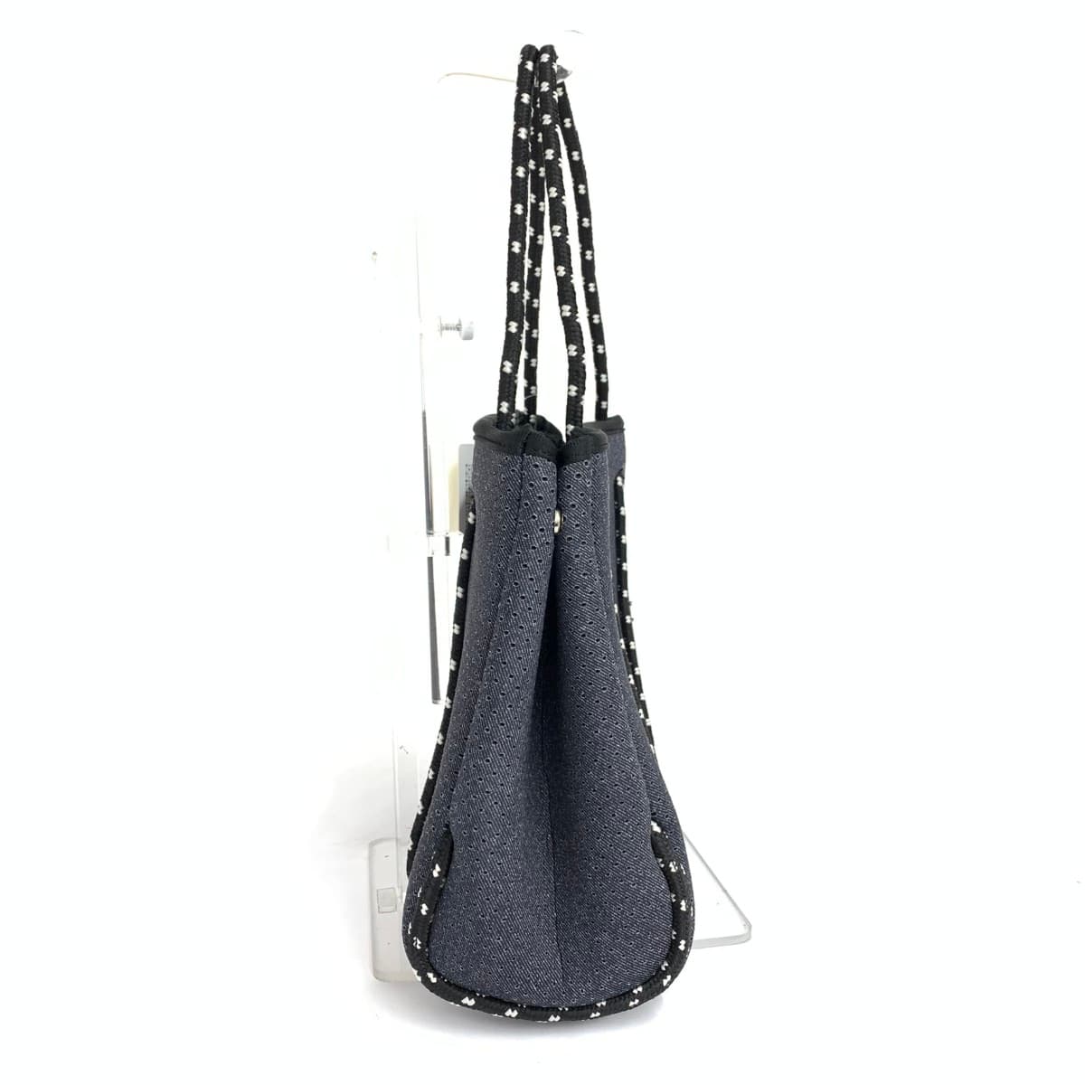 CURI BISCUI Tote Bag Unused Neoprene Black/Navy for Women 2