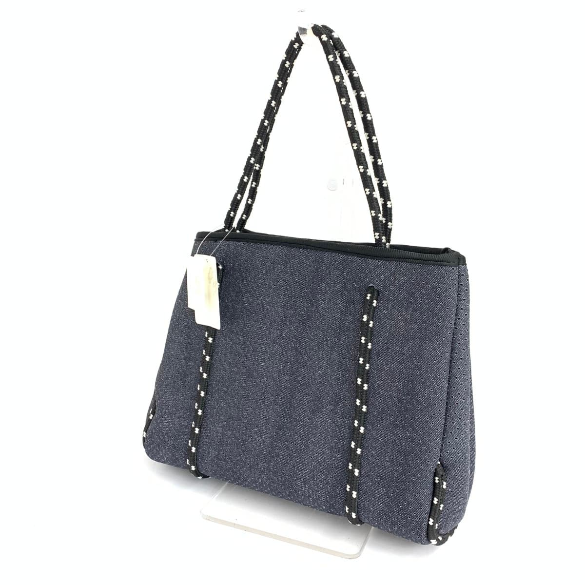 CURI BISCUI Tote Bag Unused Neoprene Black/Navy for Women 3