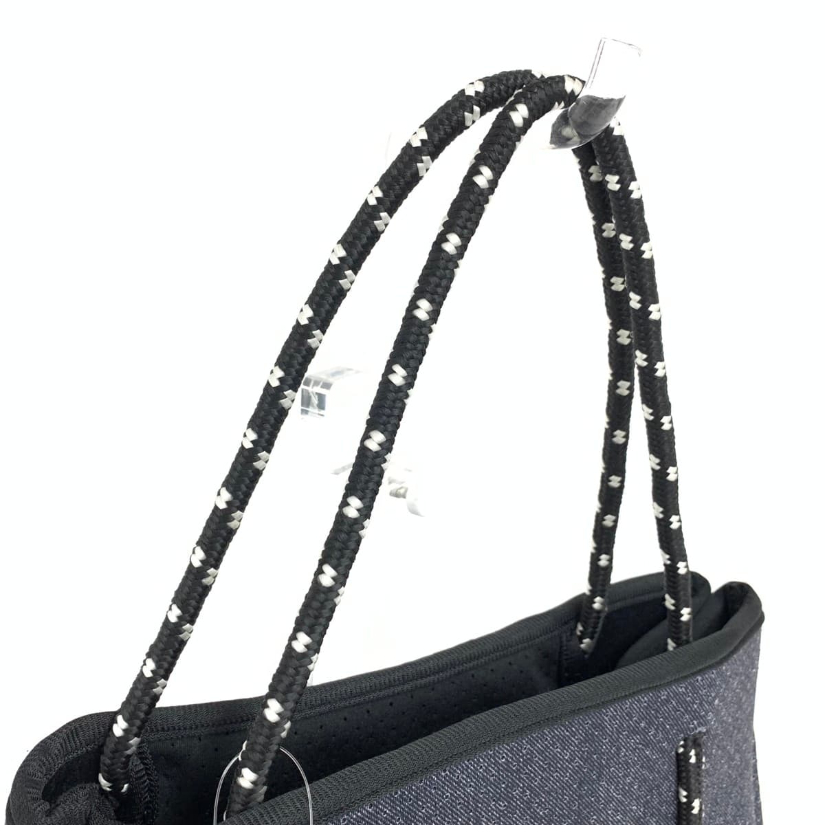 CURI BISCUI Tote Bag Unused Neoprene Black/Navy for Women 4