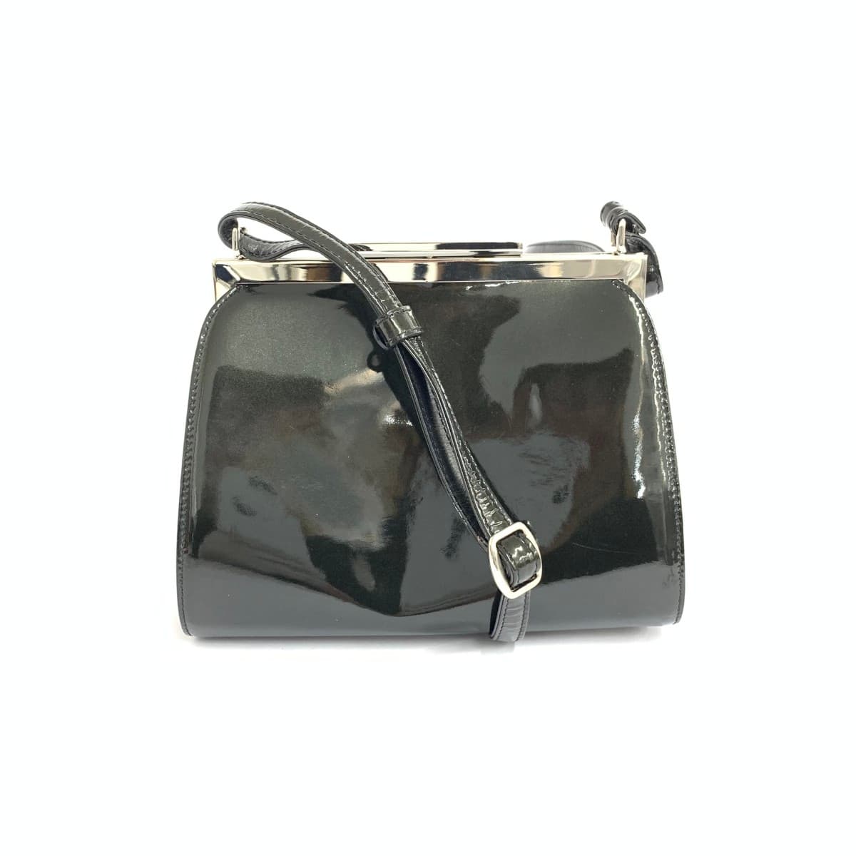 K.T Kiyoko Takase K.T Kiyoko Takase clasp shoulder bag enamel black ladies