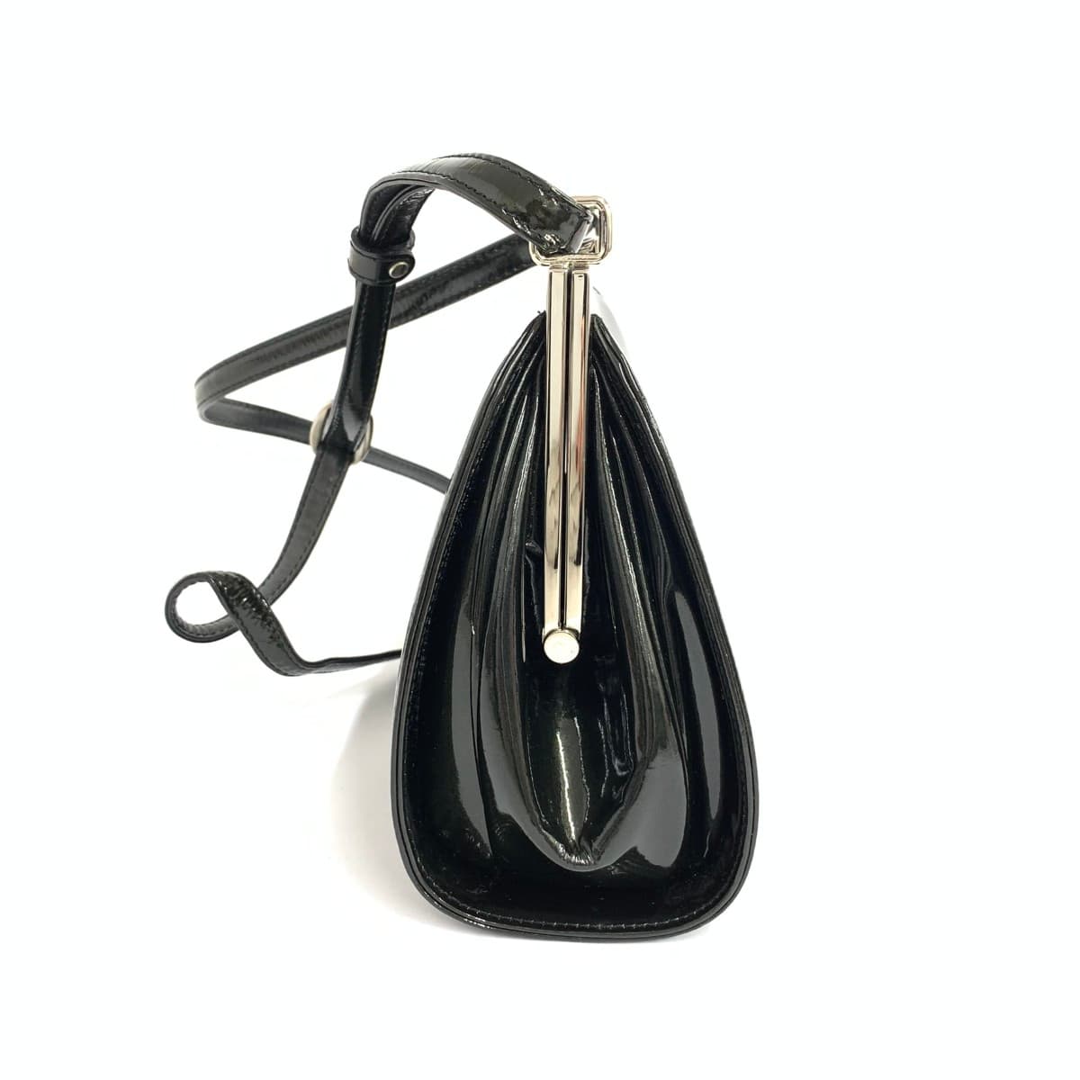 K.T Kiyoko Takase K.T Kiyoko Takase clasp shoulder bag enamel black ladies 2