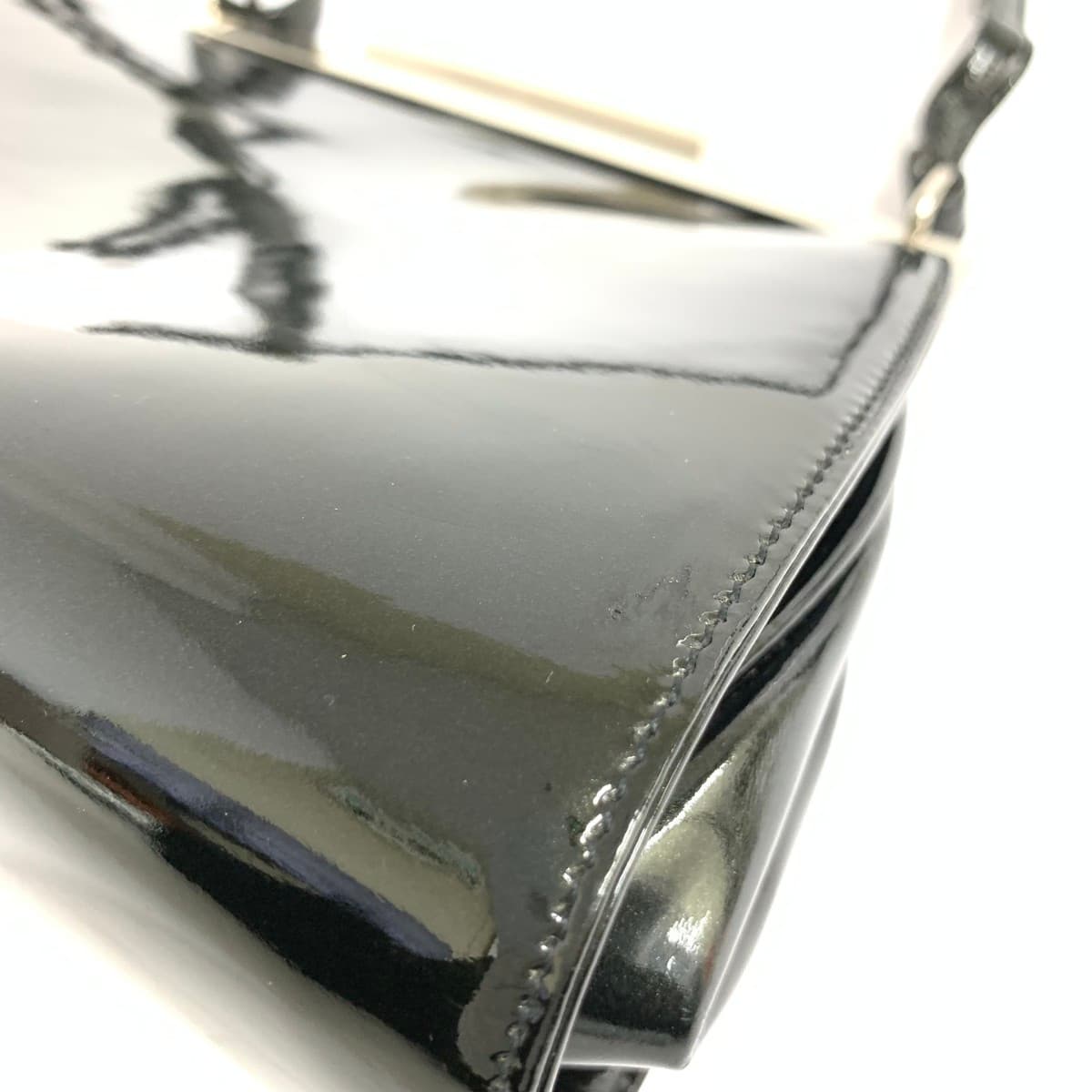 K.T Kiyoko Takase K.T Kiyoko Takase clasp shoulder bag enamel black ladies 7