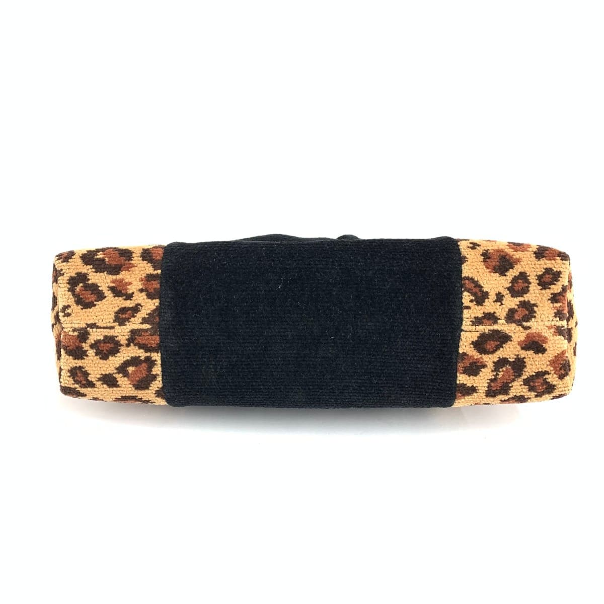 FEILER Tote Bag Good Condition Leopard Chenille Weave Black/Brown Ladies 5