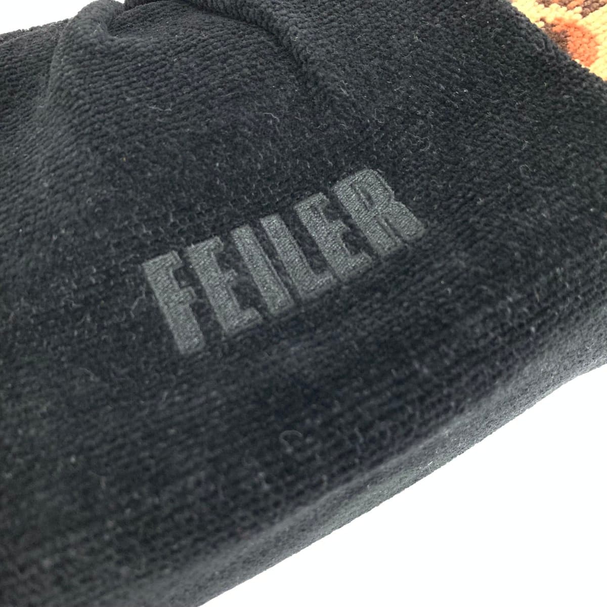 FEILER Tote Bag Good Condition Leopard Chenille Weave Black/Brown Ladies 8