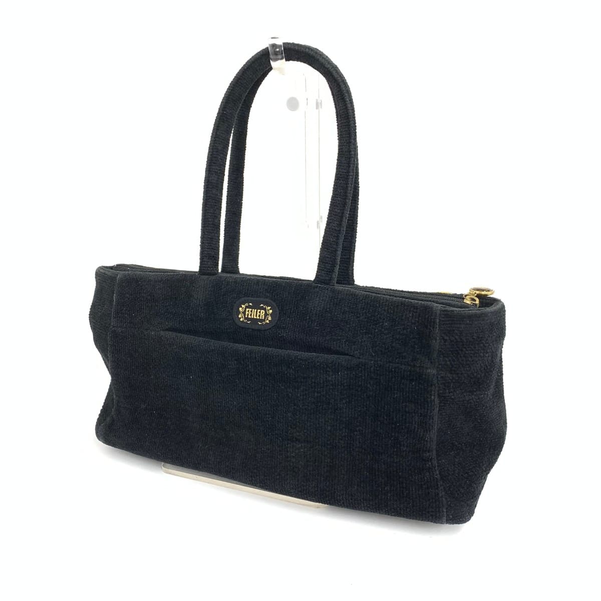 FEILER Tote Bag Floral Pattern Chenille Weave Black Ladies 3