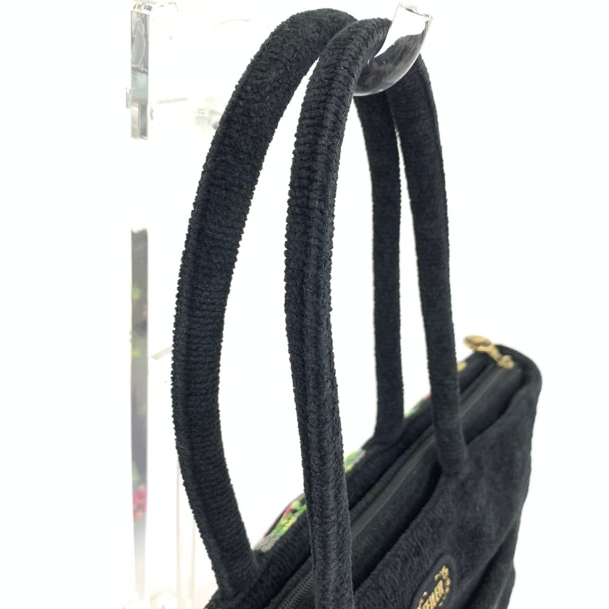 FEILER Tote Bag Floral Pattern Chenille Weave Black Ladies 4