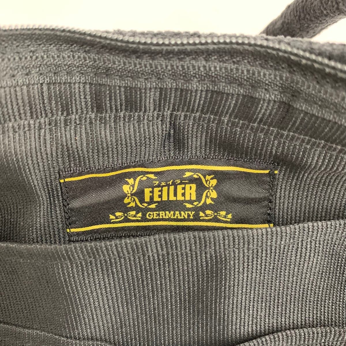 FEILER Tote Bag Floral Pattern Chenille Weave Black Ladies 7