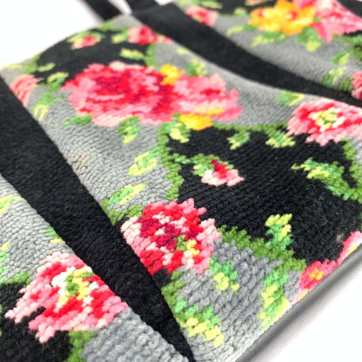 FEILER Tote Bag Floral Pattern Chenille Weave Black Ladies 8