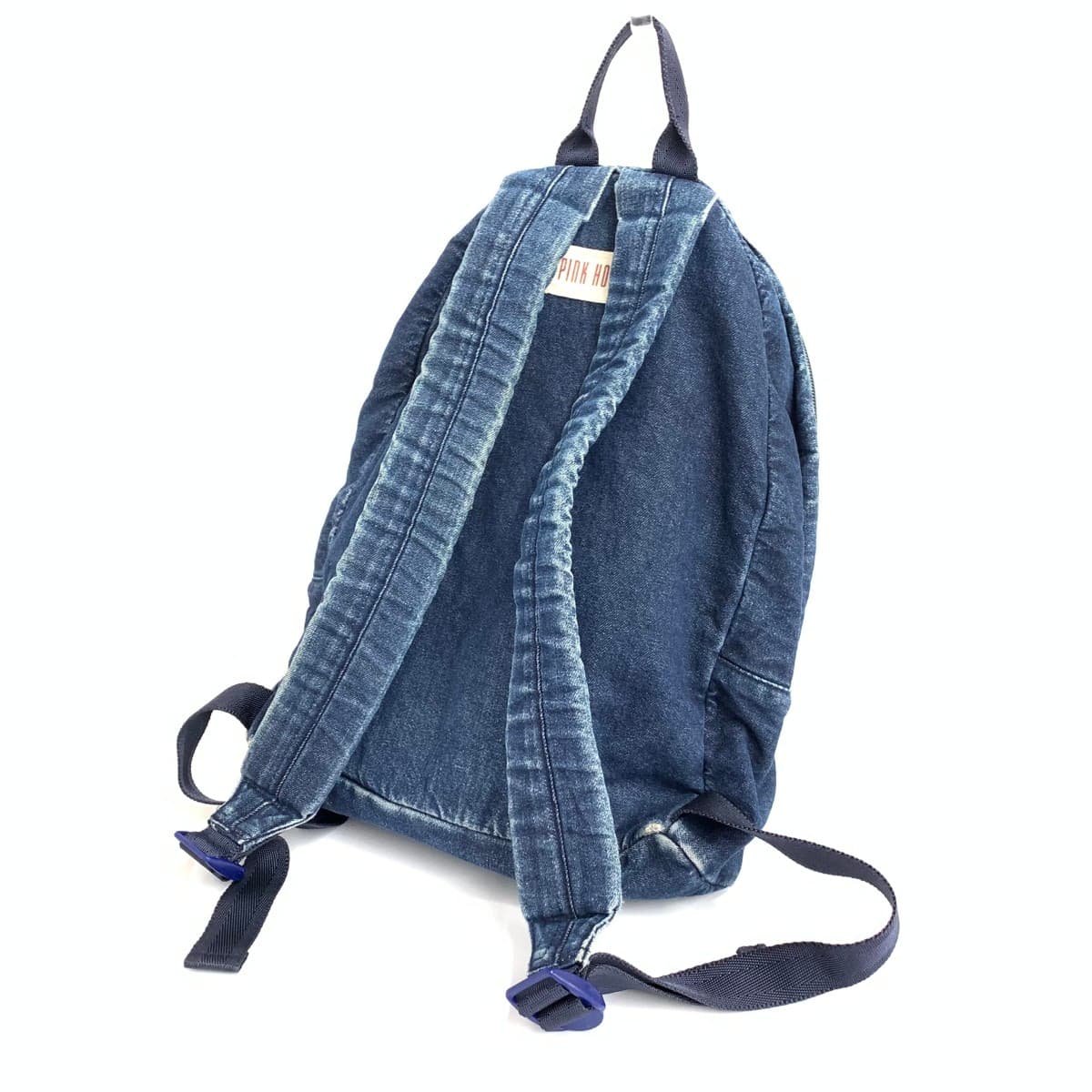 PINK HOUSE Backpack Logo Patch Denim Vintage Navy Ladies 3