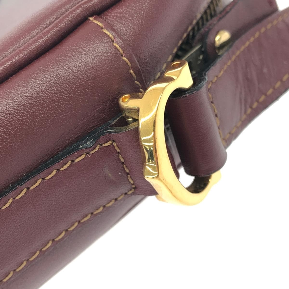 Cartier Mini Shoulder Bag Must Line / Leather / Bordeaux Vintage 6