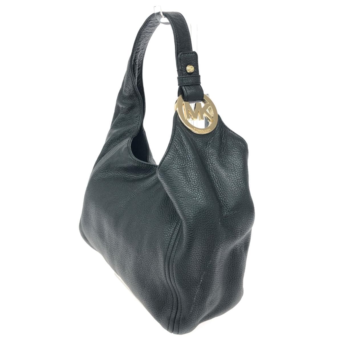 MICHAEL KORS One Shoulder Bag MK Logo / Circle Hardware / Leather / Black 3