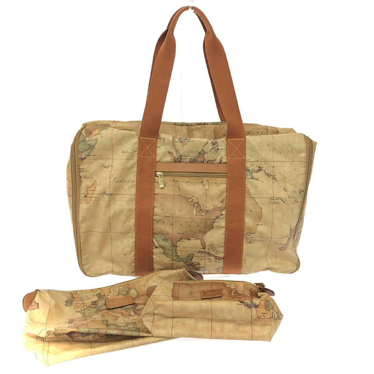 PRIMA CLASSE Boston Bag & Pouch Set 2 pieces Nylon Brown Unisex