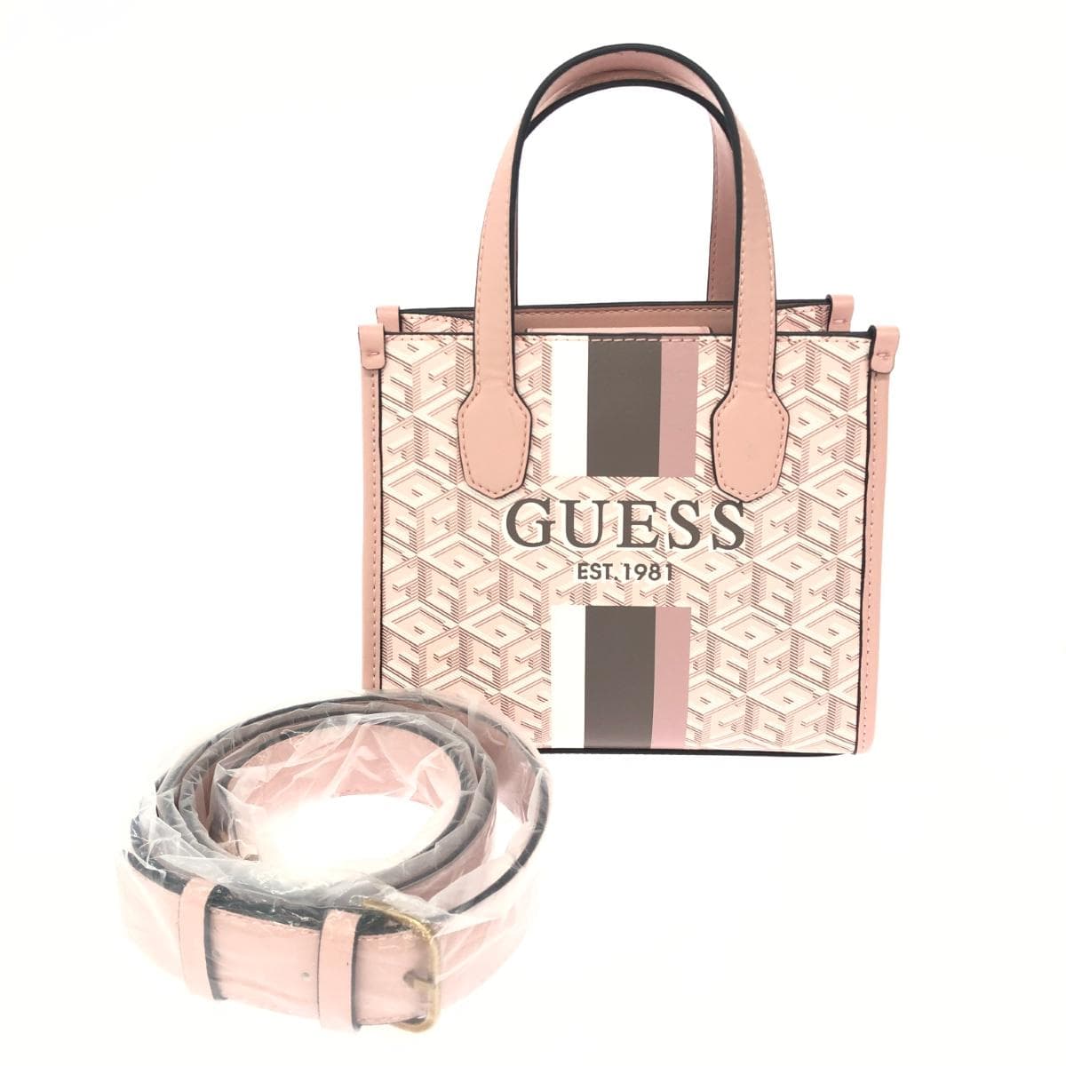 GUESS 2WAY bag in excellent condition, logo/PVC, pink, ladies