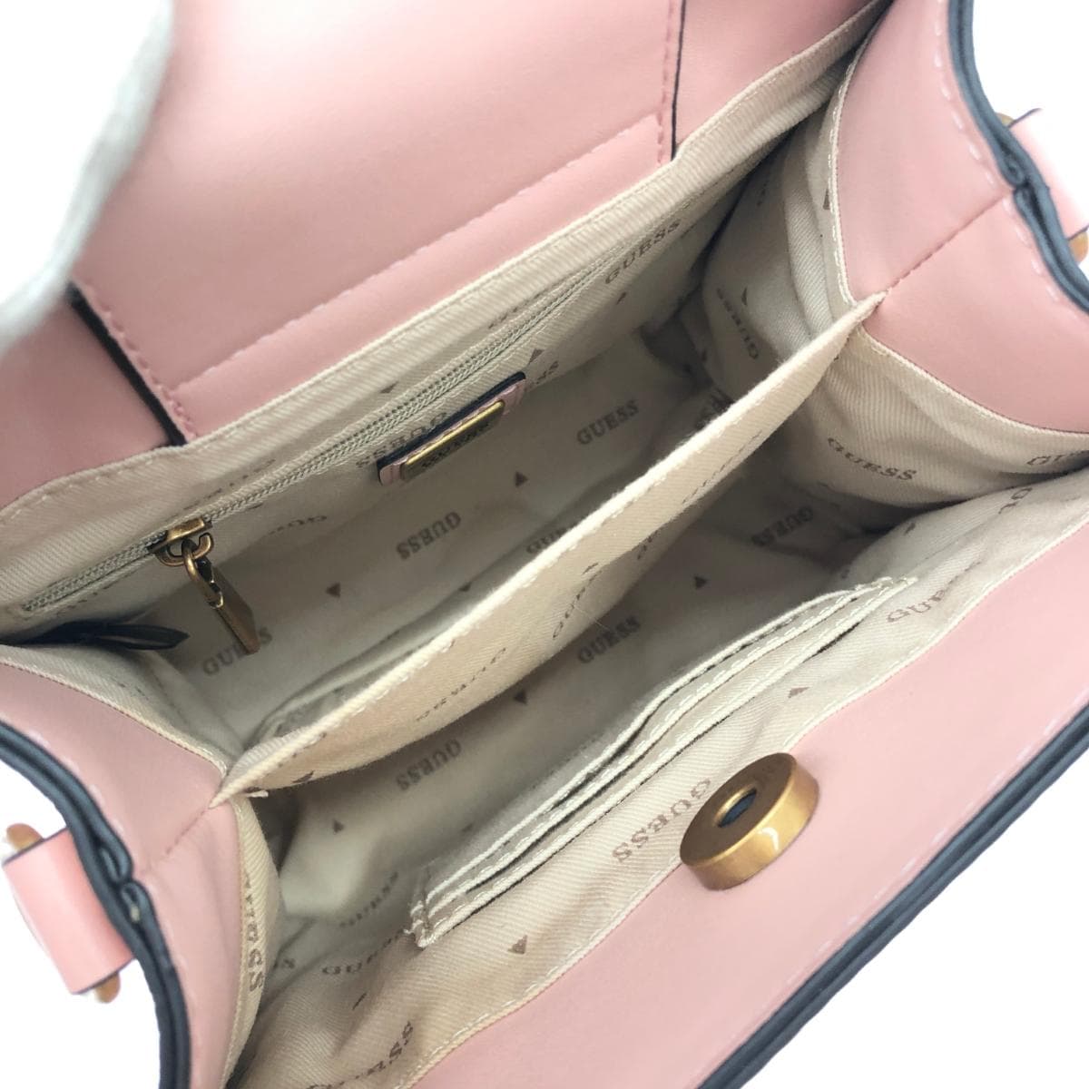 GUESS 2WAY bag in excellent condition, logo/PVC, pink, ladies 5