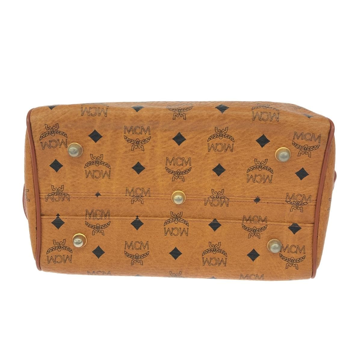 MCM 2WAY Mini Boston Bag Viscose/PVC Brown Unisex 5