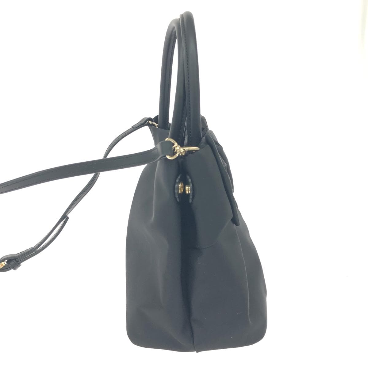 TOCCA 2WAY bag in excellent condition, ribbon design/nylon, black, for ladies 2