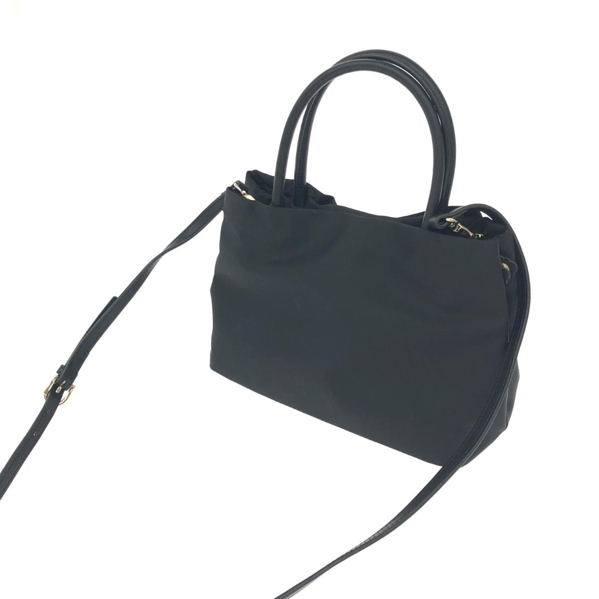 TOCCA 2WAY bag in excellent condition, ribbon design/nylon, black, for ladies 3