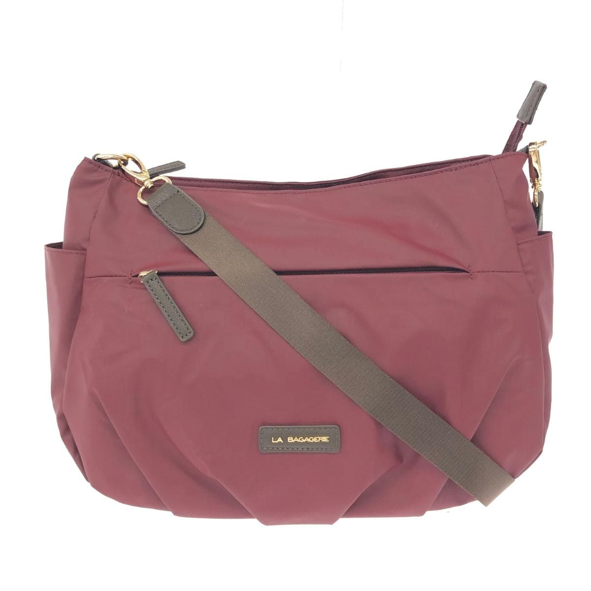 LA BAGAGERIE Shoulder Bag Good Condition Nylon Bordeaux/Red Women's