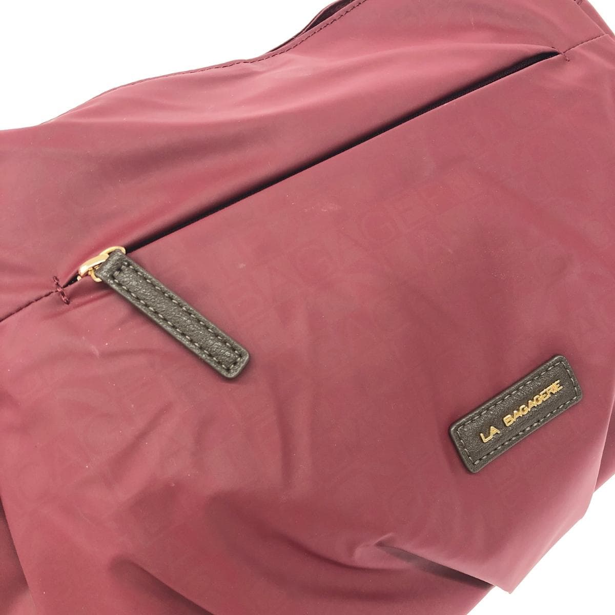 LA BAGAGERIE Shoulder Bag Good Condition Nylon Bordeaux/Red Women's 7