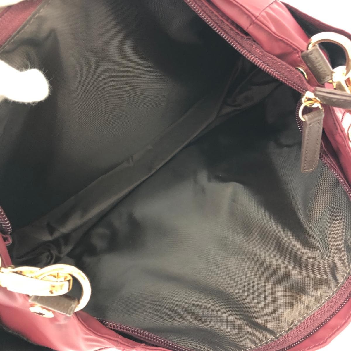 LA BAGAGERIE Shoulder Bag Good Condition Nylon Bordeaux/Red Women's 9