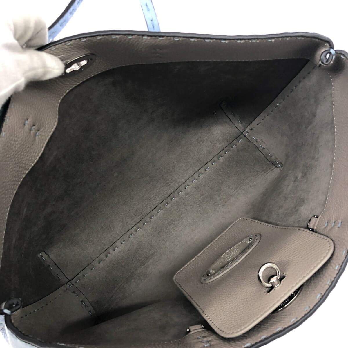 FENDI Selleria Carla Good Condition Leather Blue Women's 7