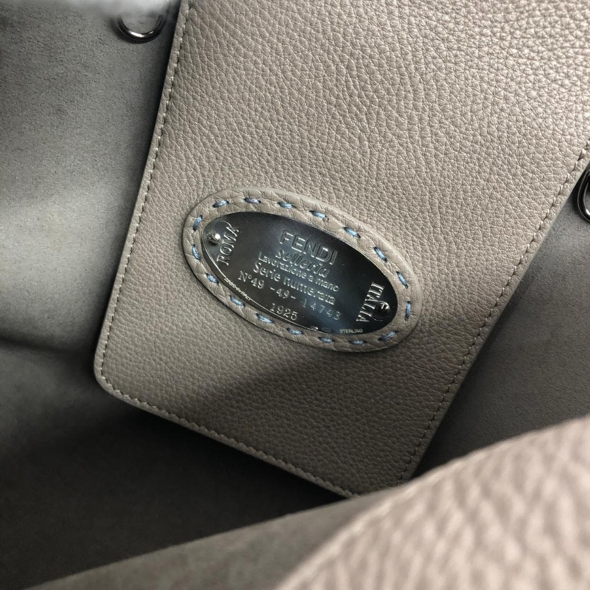 FENDI Selleria Carla Good Condition Leather Blue Women's 8