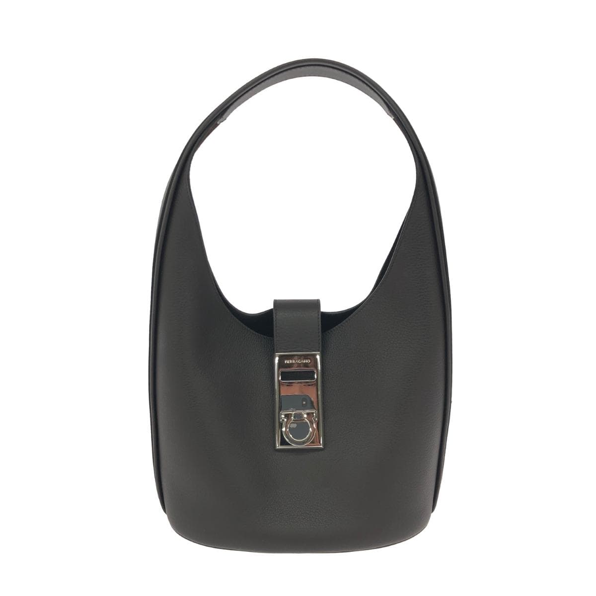 Salvatore Ferragamo One Shoulder Bag Good Condition Gancini Leather Brown Women's