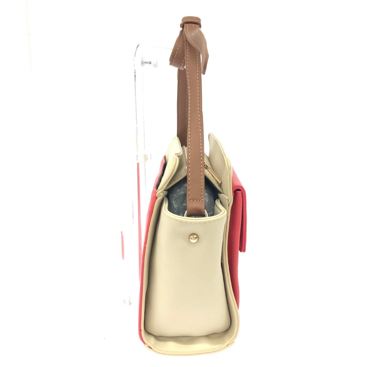 Marie Claire shoulder bag, unused item, PVC, red/beige, ladies 2