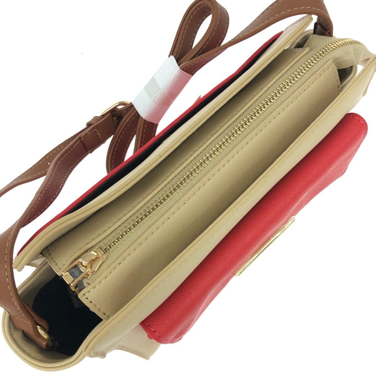 Marie Claire shoulder bag, unused item, PVC, red/beige, ladies 5