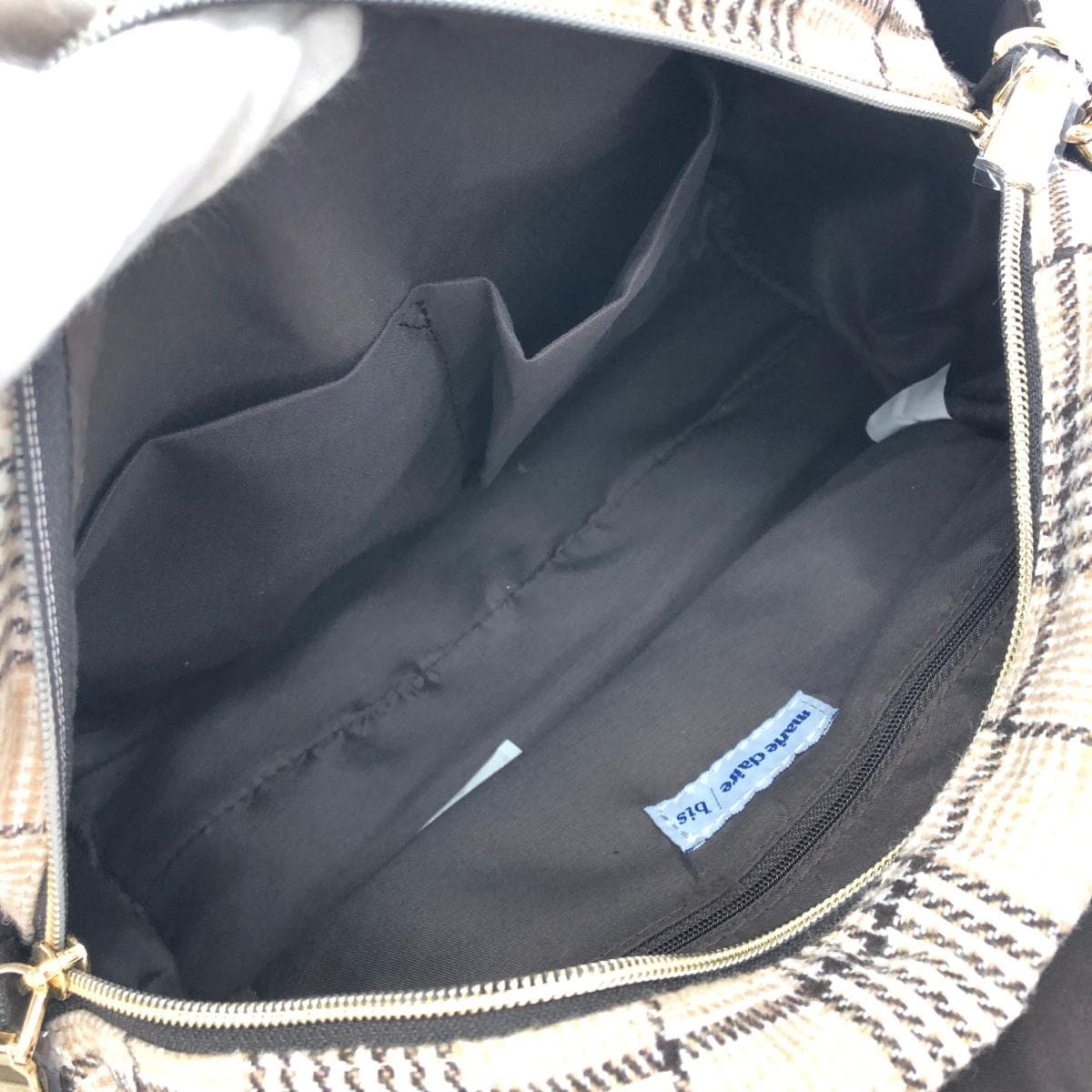 Marie Claire Fabric 2WAY Mini Boston Bag, Unused Item, Greige/Beige, Women's 7