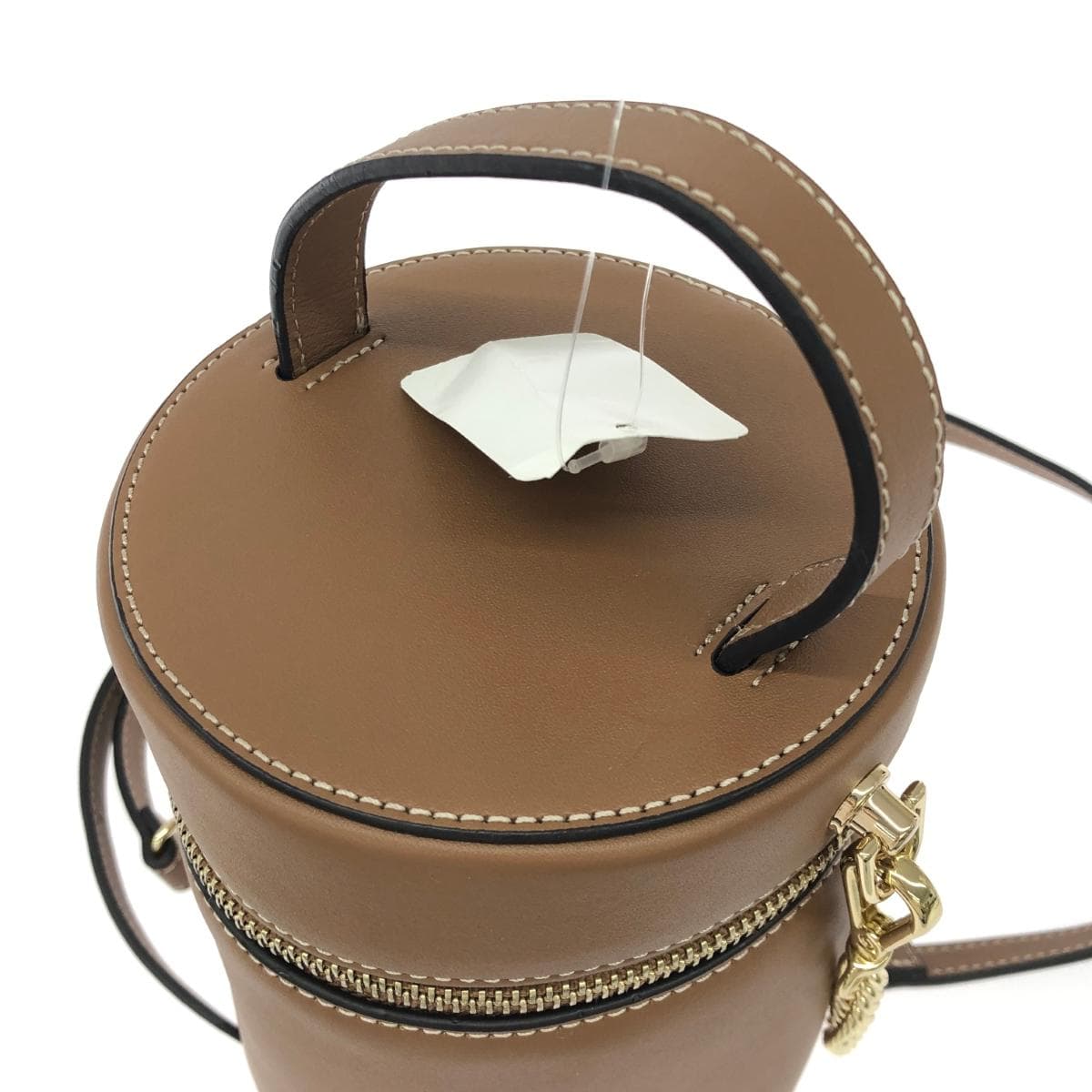 GRES Gray Vanity 2WAY Bag, Unused, Leather, Brown, Women's 6