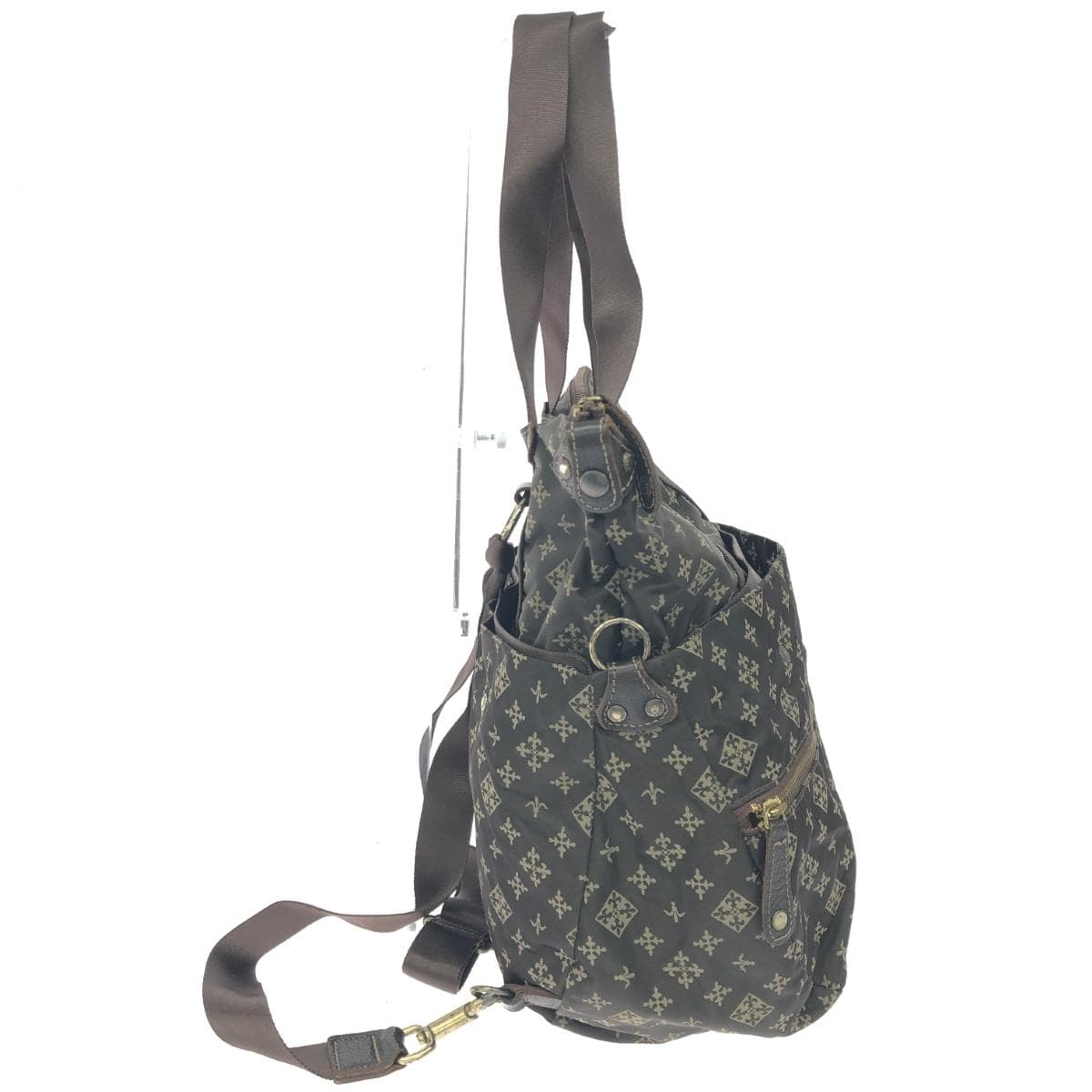 russet Lattice 3WAY bag/backpack Monogram/nylon Brown women's 2