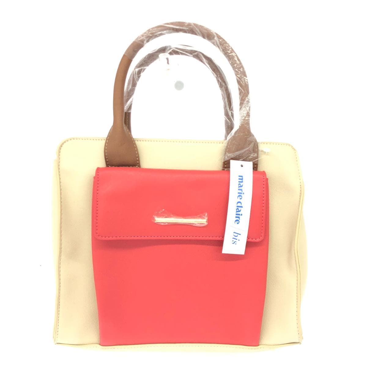 Marie Claire 2WAY bag unused item PVC Red/Beige Ladies