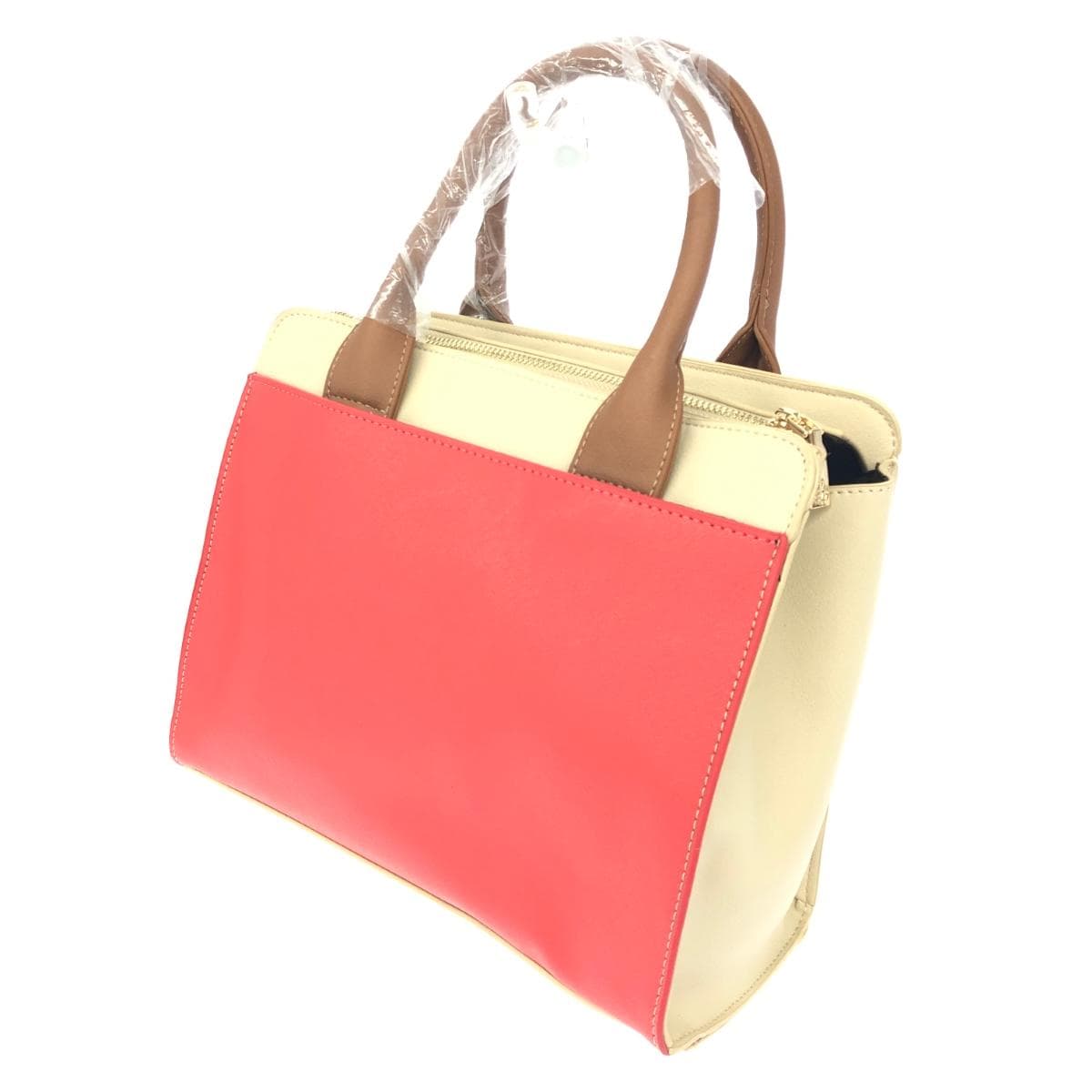 Marie Claire 2WAY bag unused item PVC Red/Beige Ladies 3