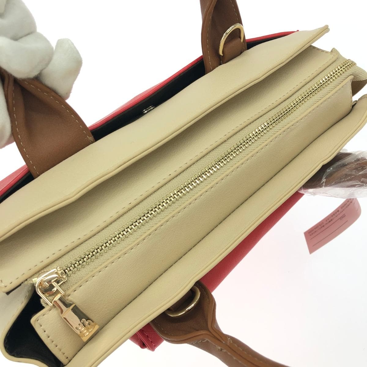 Marie Claire 2WAY bag unused item PVC Red/Beige Ladies 5