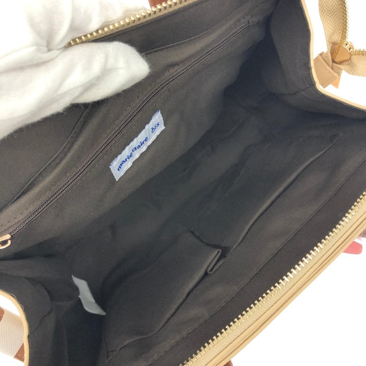 Marie Claire 2WAY bag unused item PVC Red/Beige Ladies 6