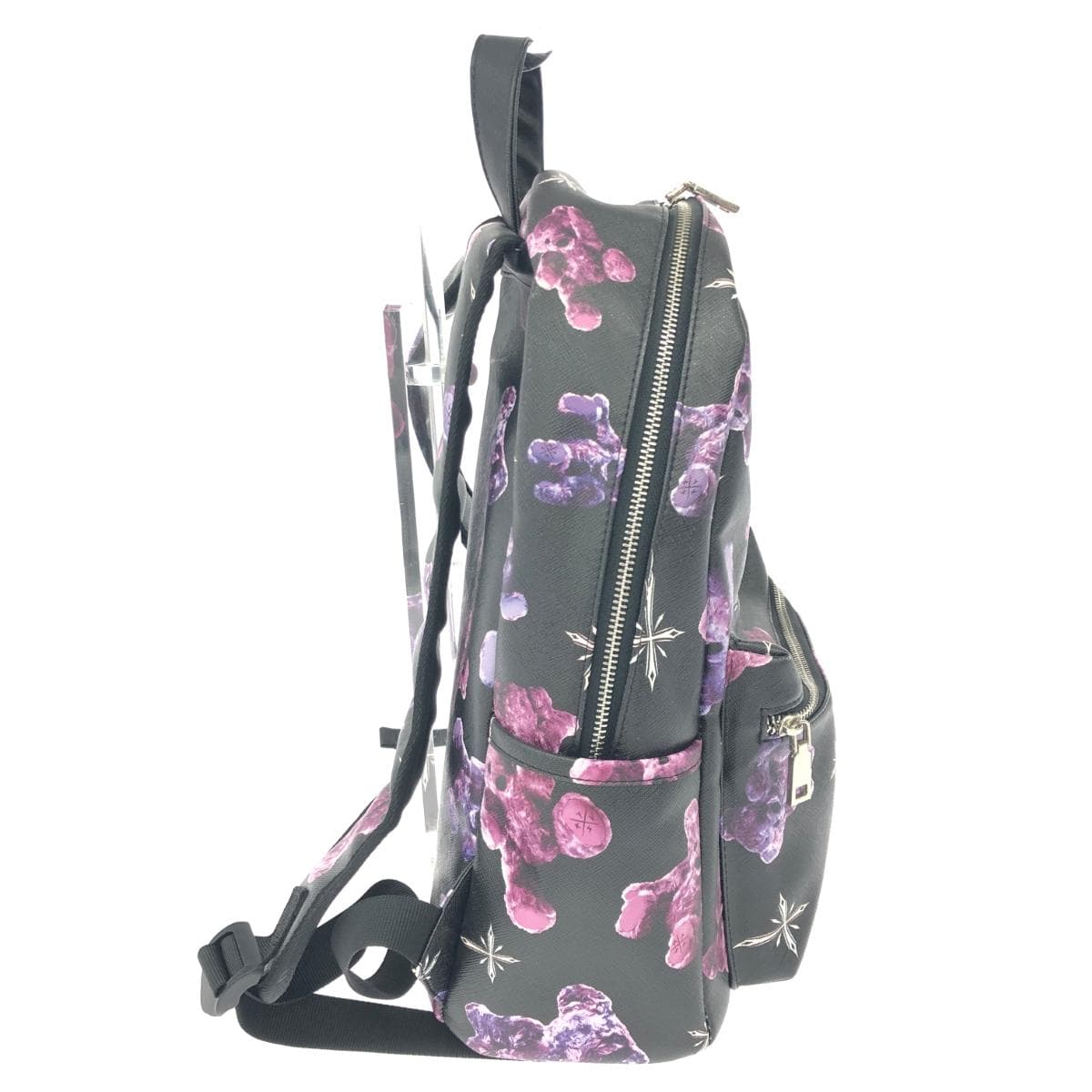 TRAVAS TOKYO Backpack in good condition, bear pattern/PVC, black, for women 2