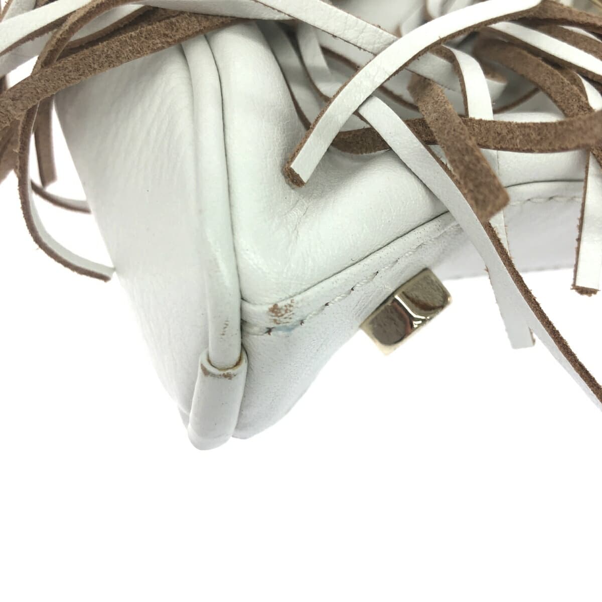 REBECCA MINKOFF Chain Shoulder Bag Fringe/Leather White Ladies 6