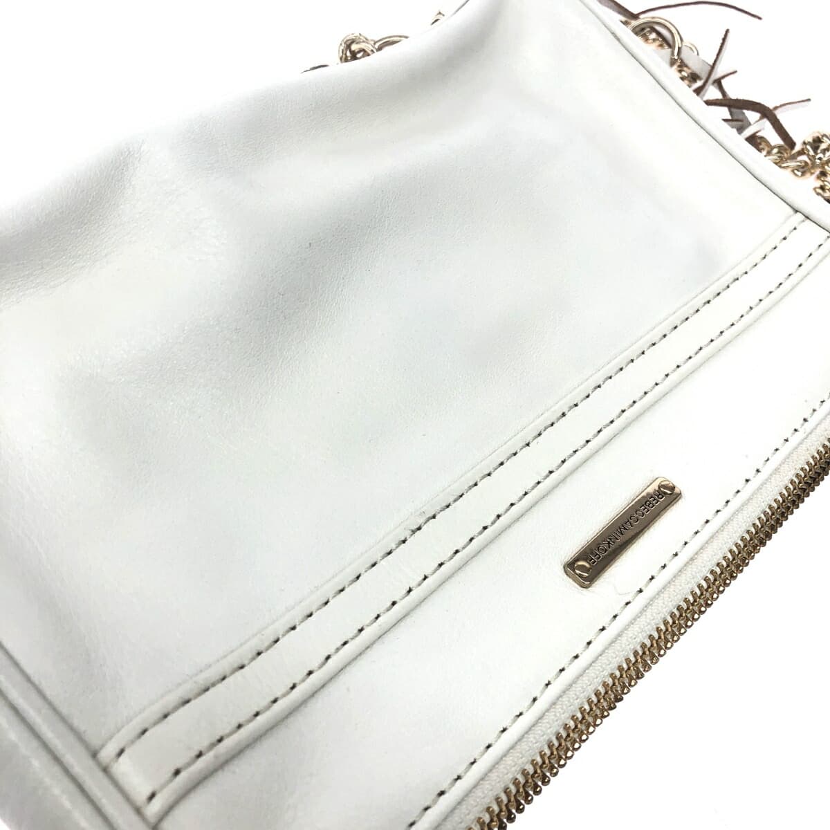 REBECCA MINKOFF Chain Shoulder Bag Fringe/Leather White Ladies 7