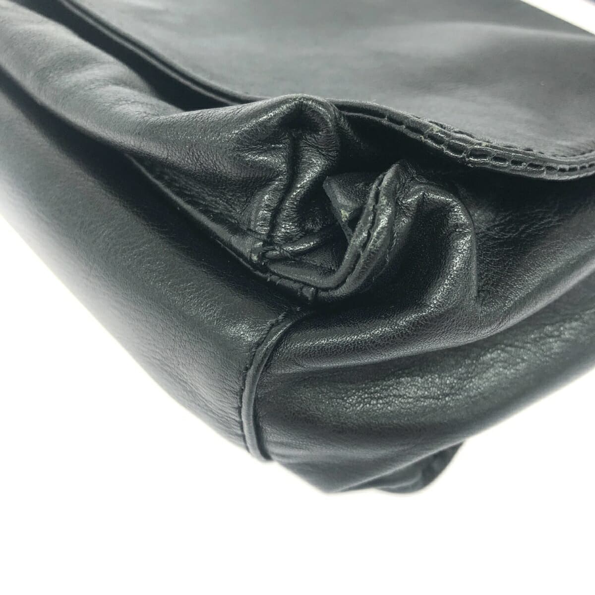 Marco Buggiani Shoulder Bag Flap / Leather Black Women's 6