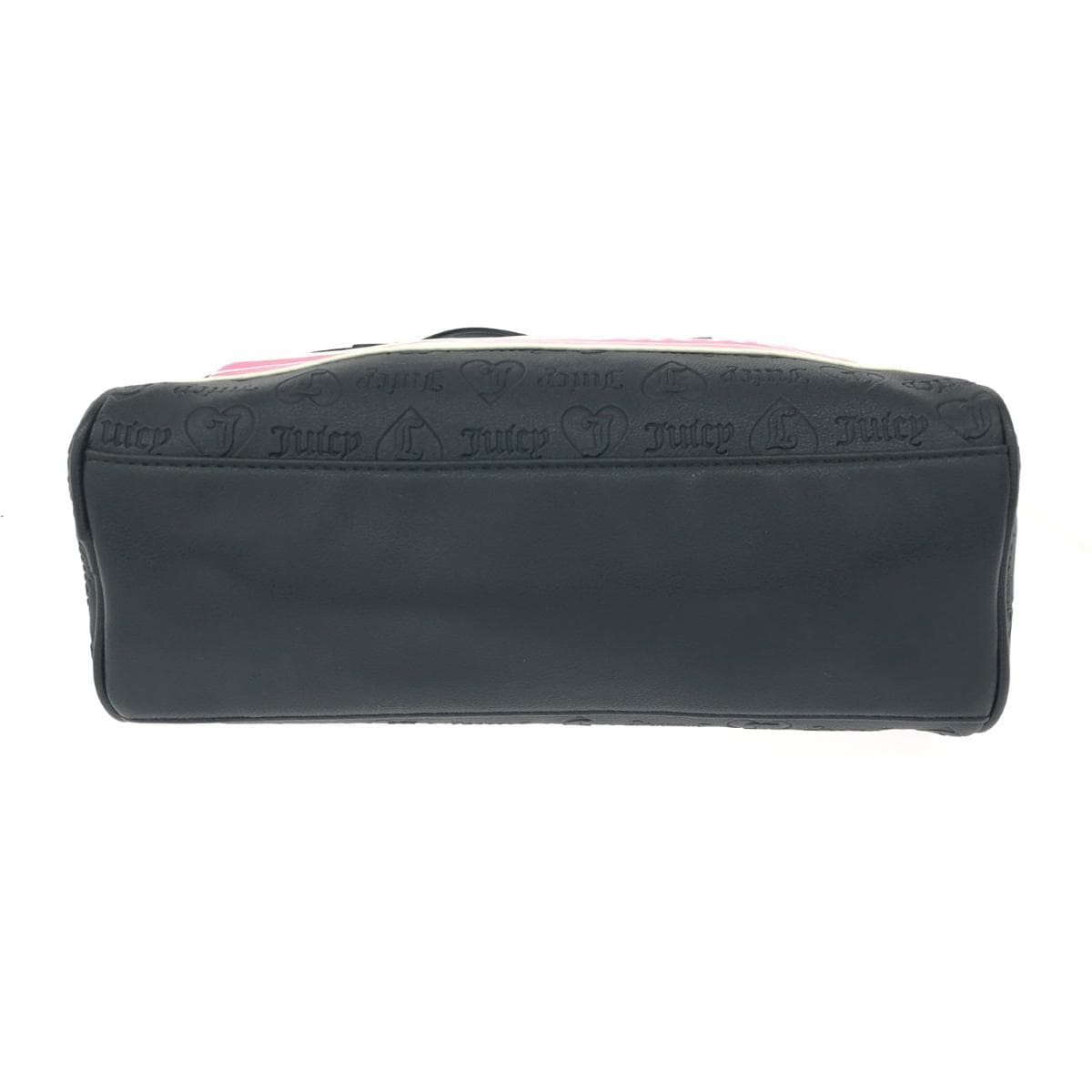 JUICY COUTURE 2WAY Boston Bag Good Condition Logo/Embossed/PVC Black Women's 5