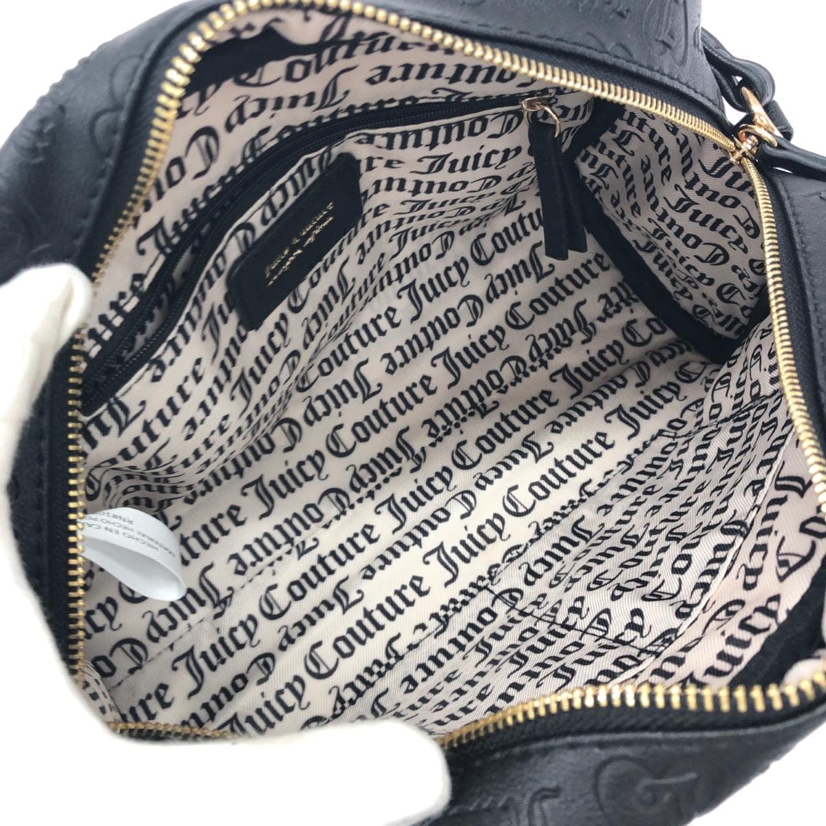 JUICY COUTURE 2WAY Boston Bag Good Condition Logo/Embossed/PVC Black Women's 6